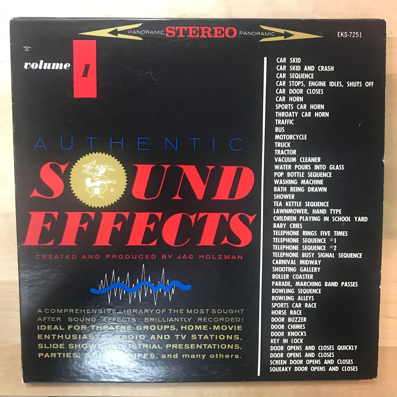 Jac Holzman - Authentic Sound Effects Volume 1 & 2 - EKS 7251/7252 - Vinyl LP (USED)
