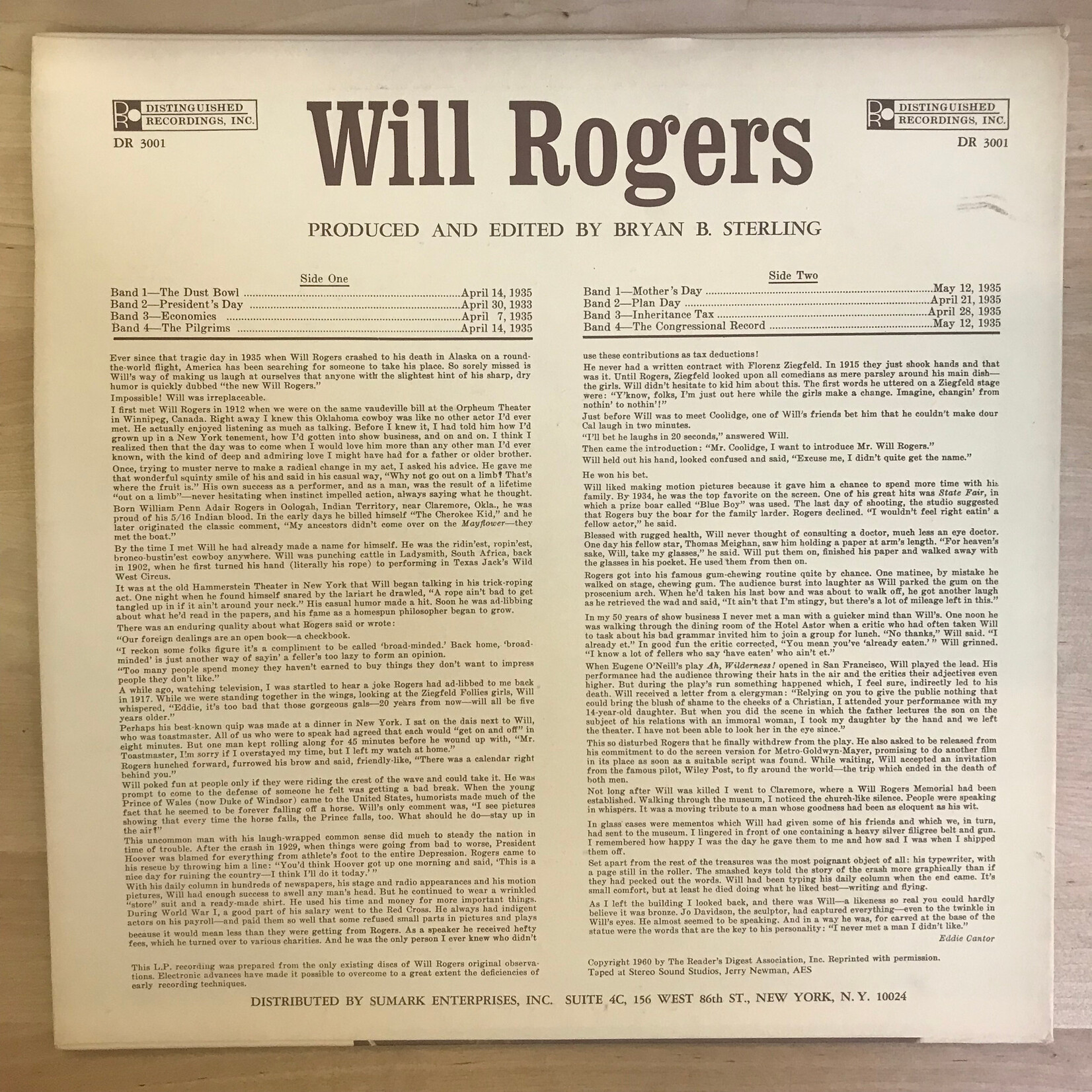 Will Rogers - Will Rogers - DR 3001 - Vinyl LP (USED)