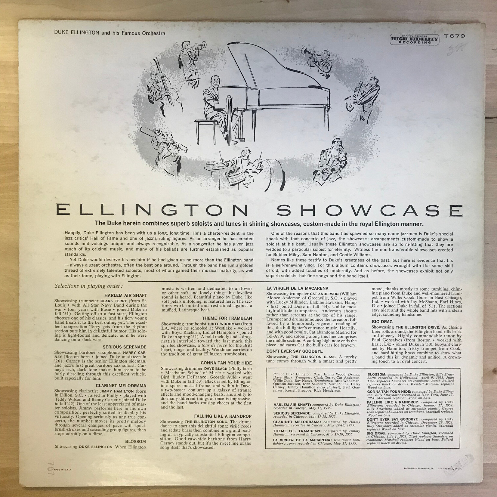 Duke Ellington - Ellington Showcase - T 679 - Vinyl LP (USED)