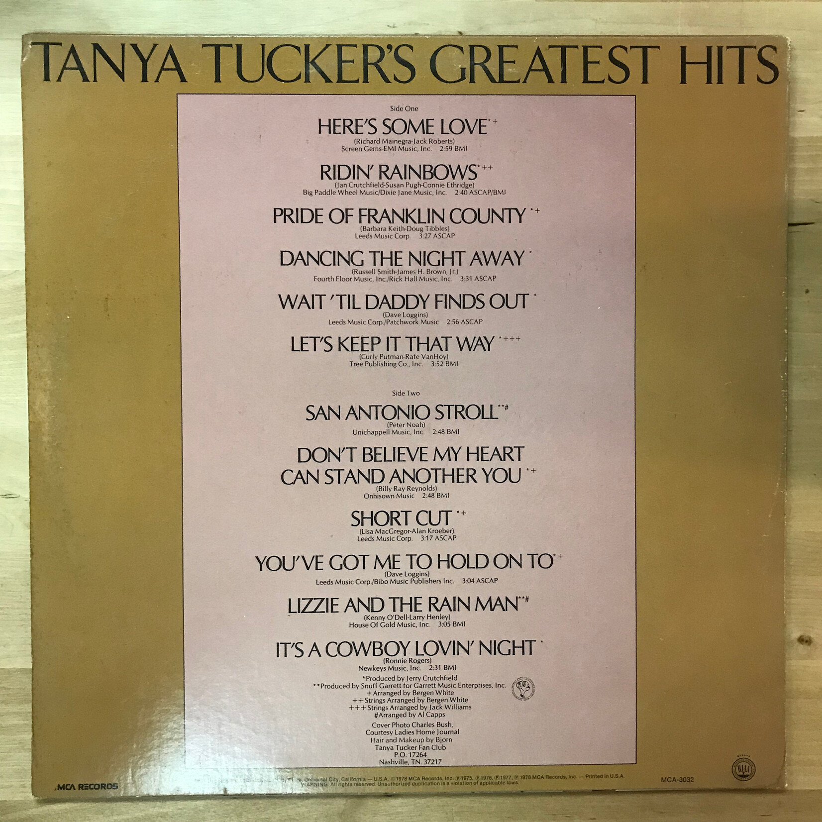 Tanya Tucker - Greatest Hits - MCA 3032 - Vinyl LP (USED)