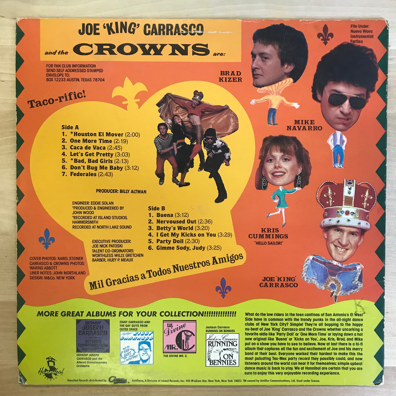 Joe “King” Carrasco - Joe "King" Carrasco And The Crowns - HNBL1308 - Vinyl LP (USED)