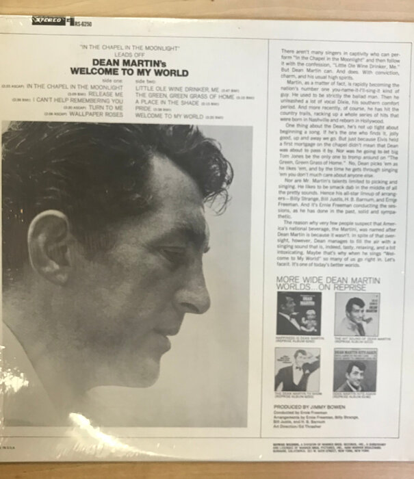 Dean Martin - Welcome To My World - RS6250 - Vinyl LP (USED)