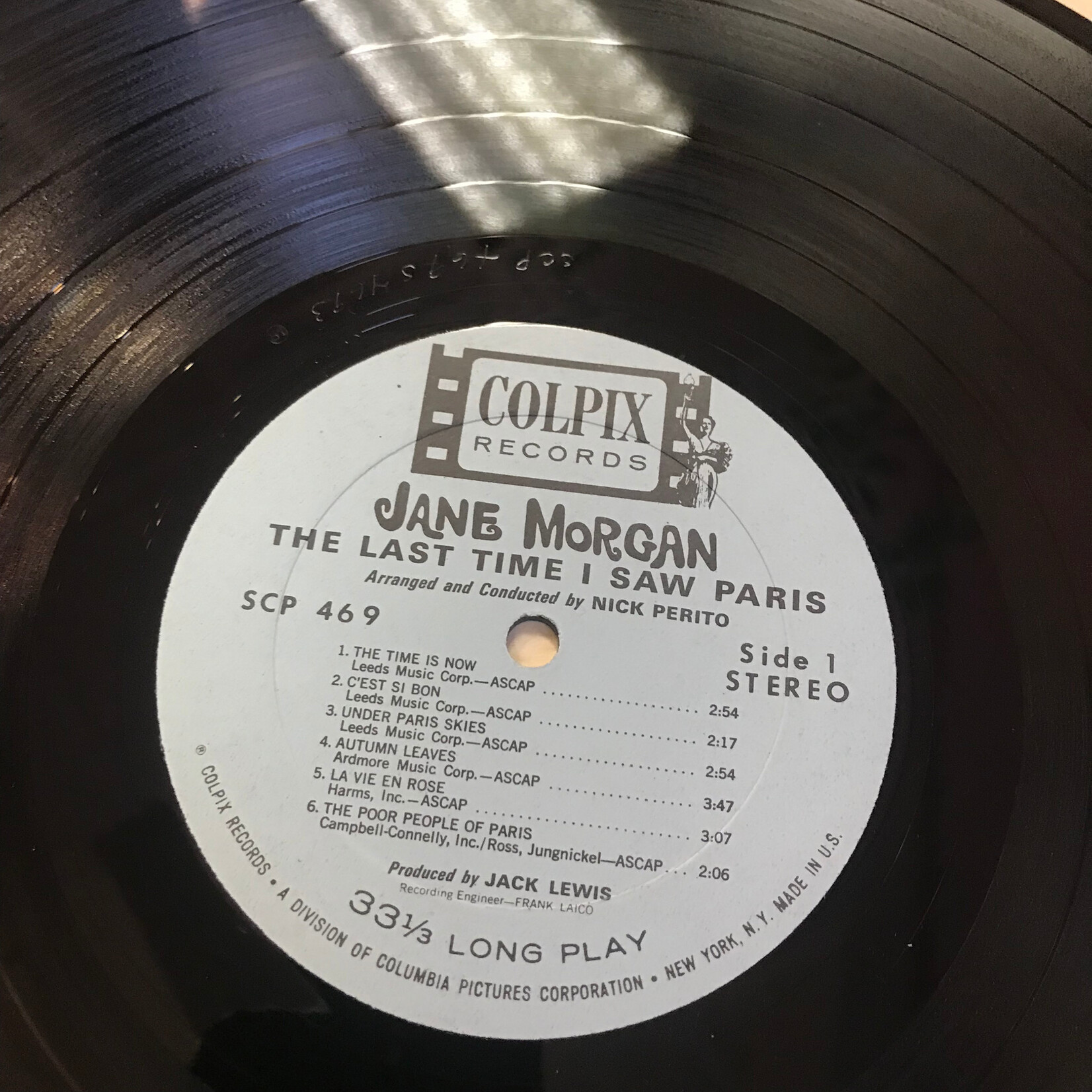 Jane Morgan - The Last Time I Saw Paris - SCP469 - Vinyl LP (USED)