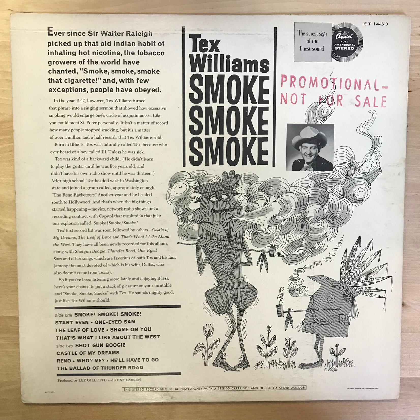 Tex Williams - Smoke Smoke Smoke (PROMO) - ST1463 - Vinyl LP (USED)