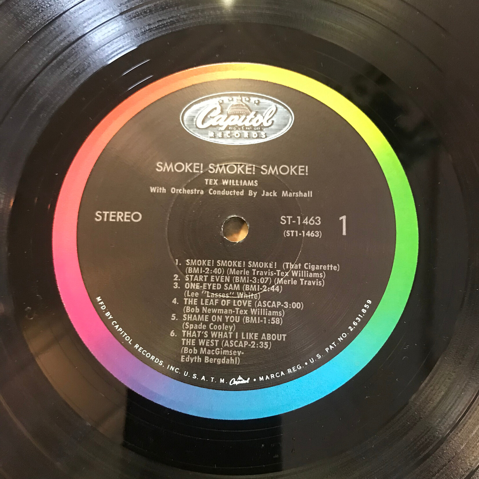 Tex Williams - Smoke Smoke Smoke (PROMO) - ST1463 - Vinyl LP (USED)