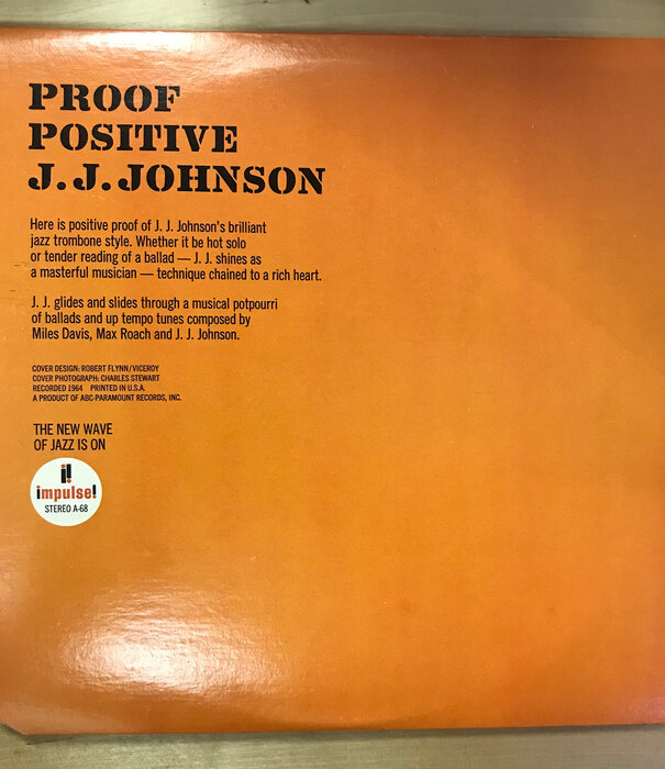 J.J. Johnson - Proof Positive - A68 - Vinyl LP (USED)