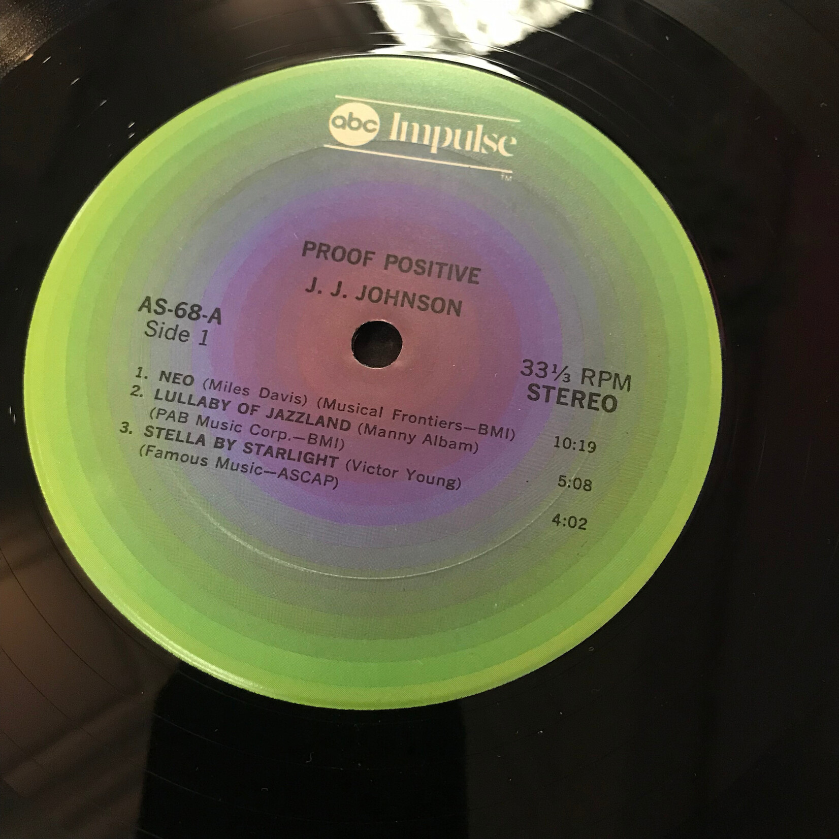 J.J. Johnson - Proof Positive - A68 - Vinyl LP (USED)