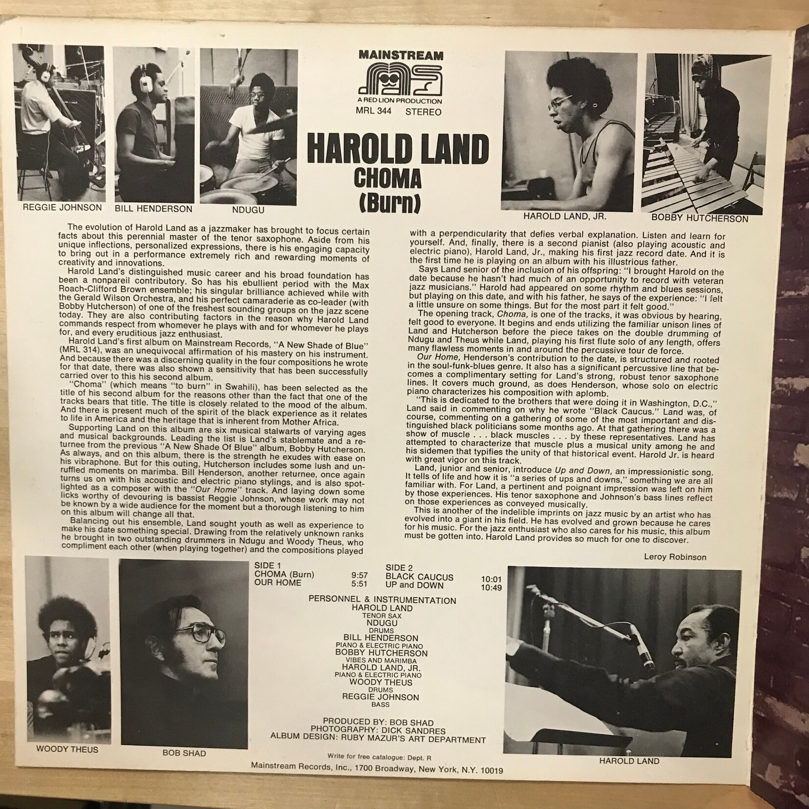 Harold Land - Choma (Burn) - MRL 344 - Vinyl LP (USED)