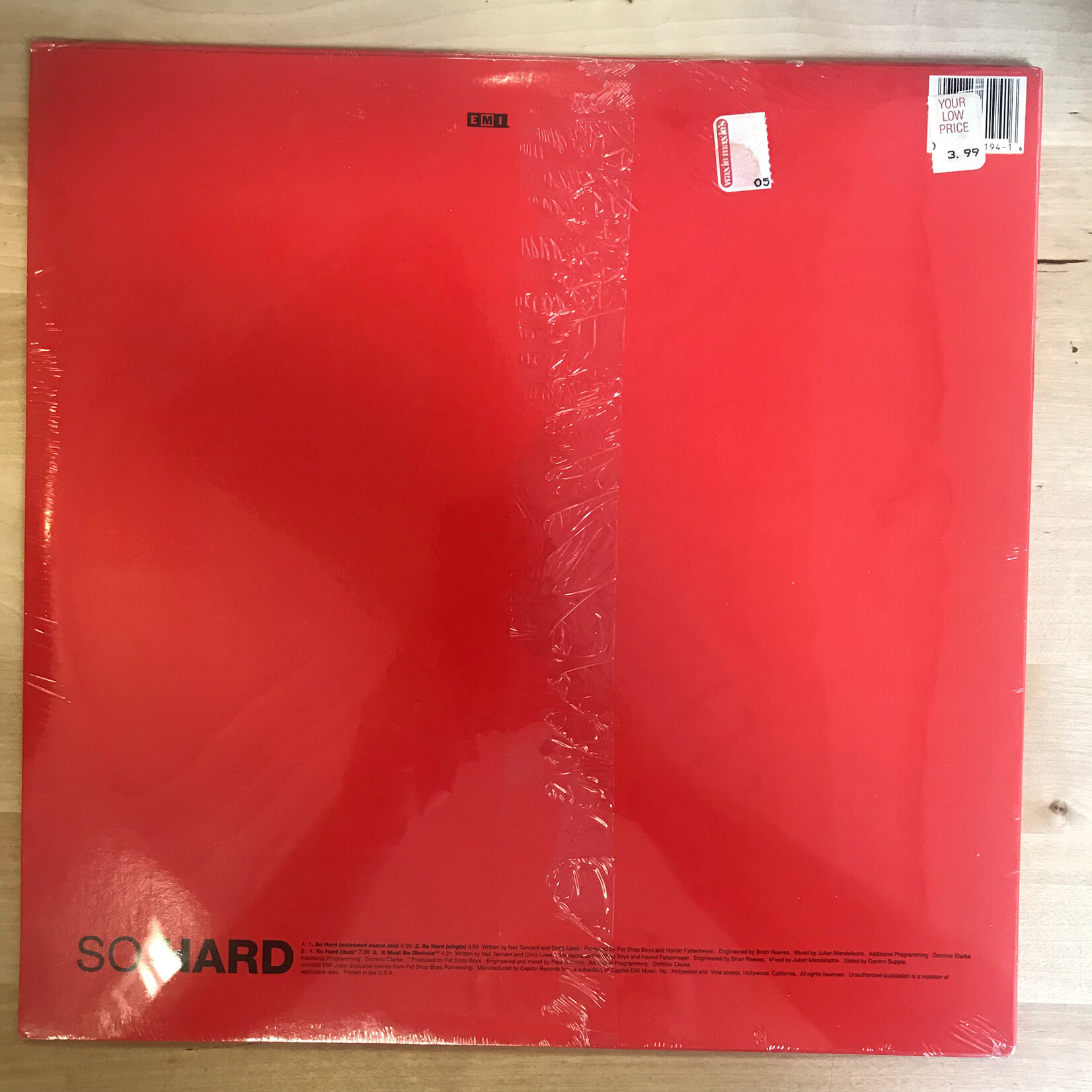 Pet Shop Boys - So Hard (SEALED) - V56194 - Vinyl 12-Inch Single (USED)