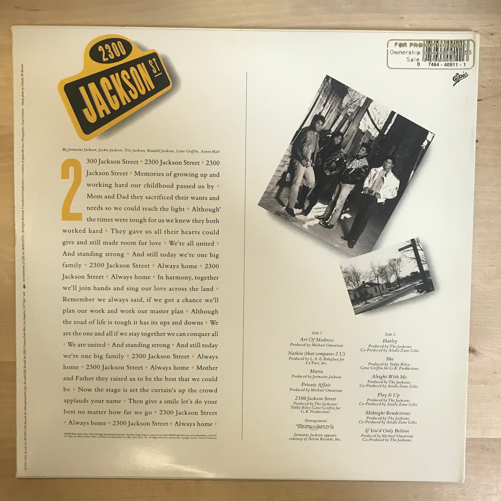 Jacksons - 2300 Jackson Street - Vinyl LP (USED)