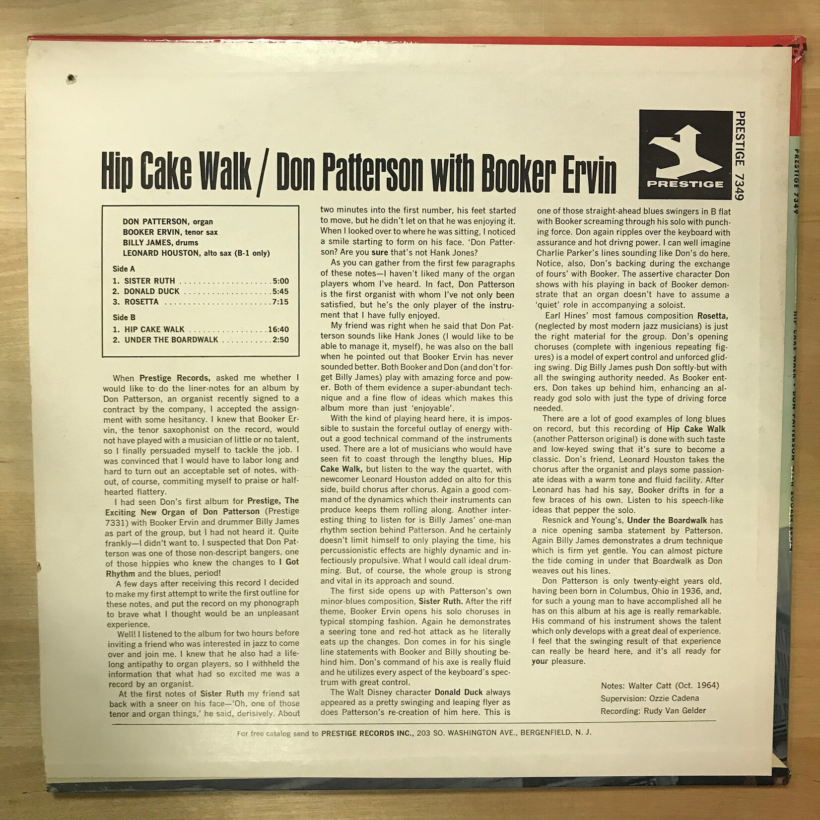 Don Patterson - Hip Cake Walk - PR7349 - Vinyl LP (USED)