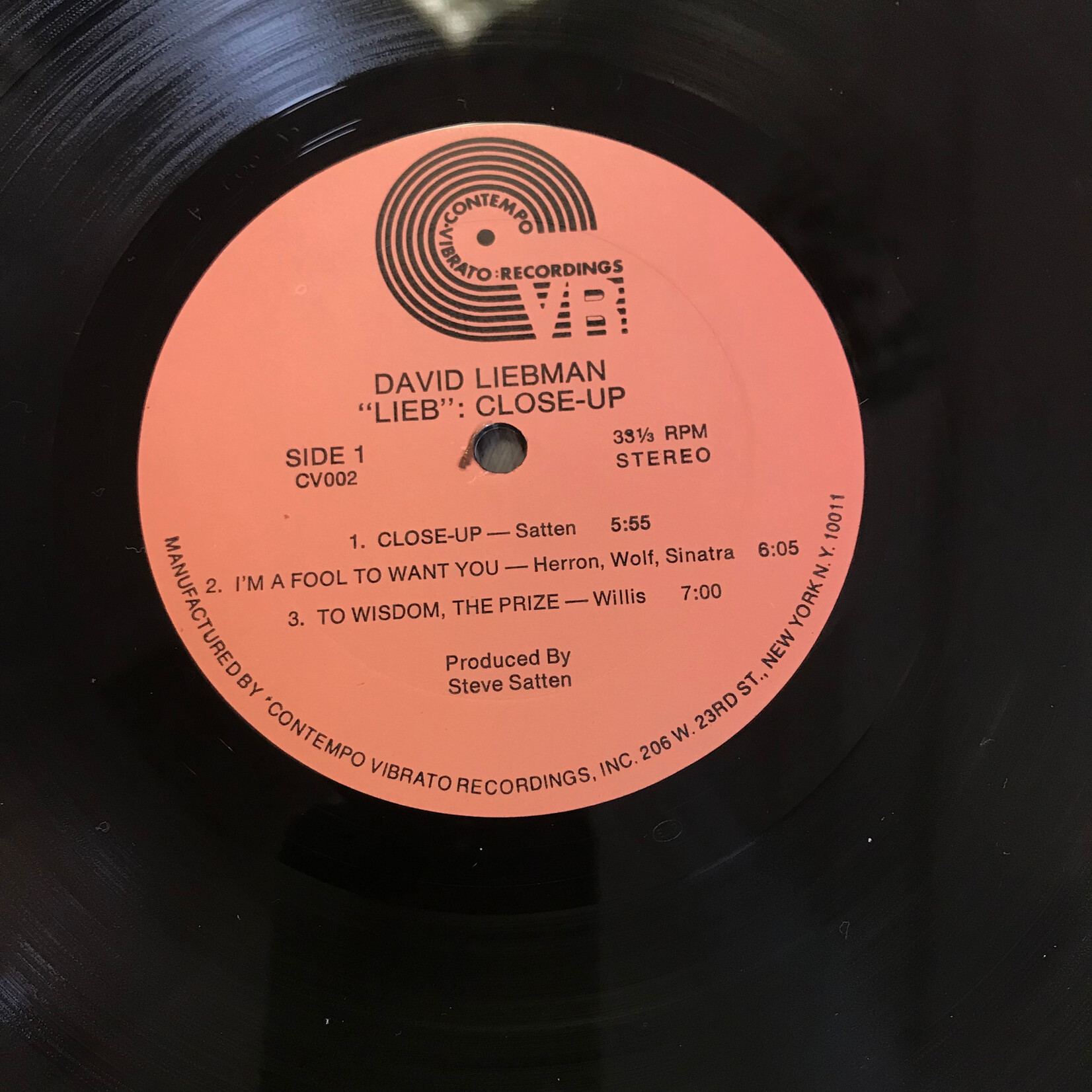 David Liebman - Lieb: Close-Up - CV002 - Vinyl LP (USED)