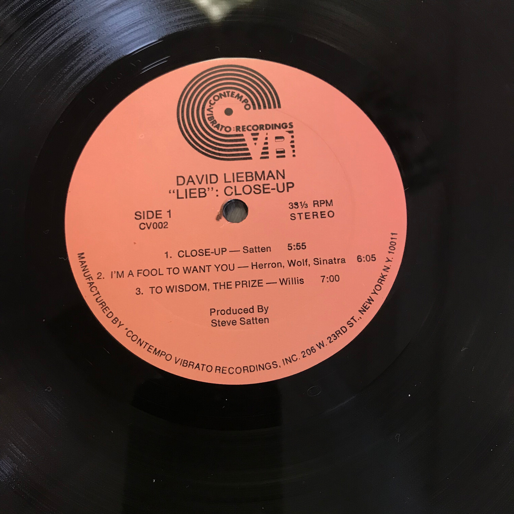 David Liebman - Lieb: Close-Up - CV002 - Vinyl LP (USED)