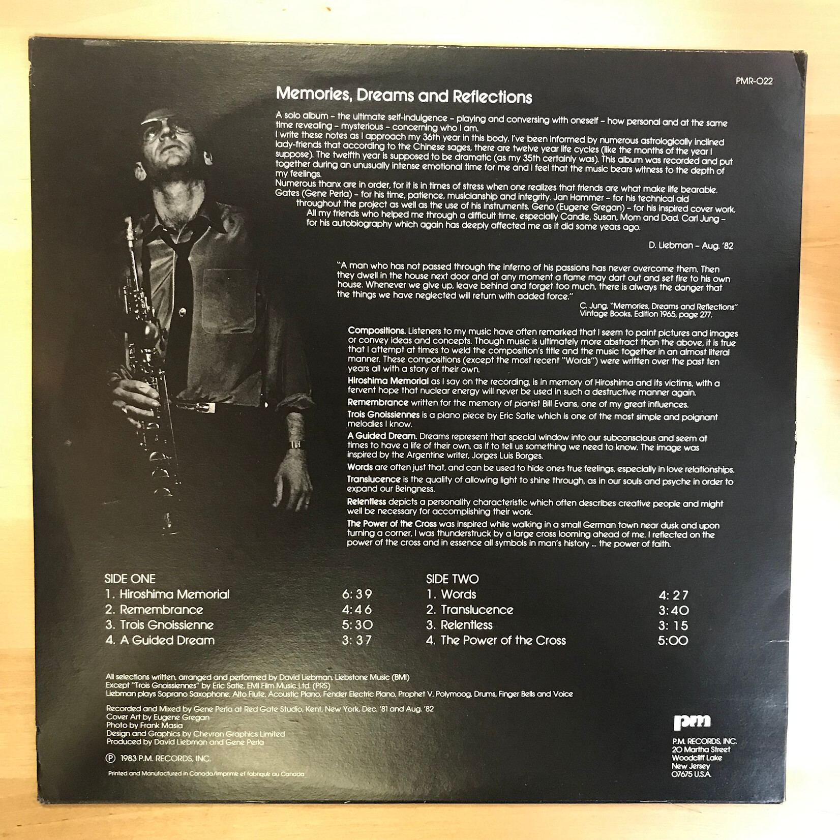 David Liebman - Solo: Memories, Dreams And Reflections - PMR 022 - Vinyl LP (USED)