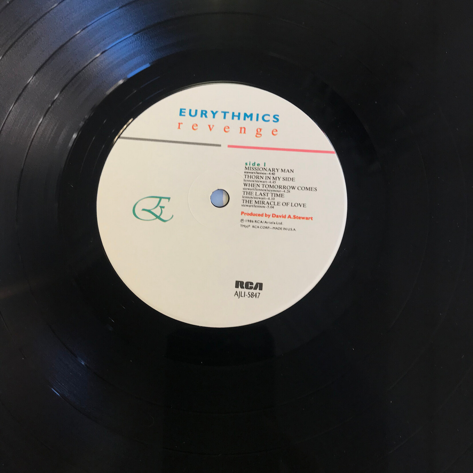 Eurythmics - Revenge - AJLI 5847 - Vinyl LP (USED)
