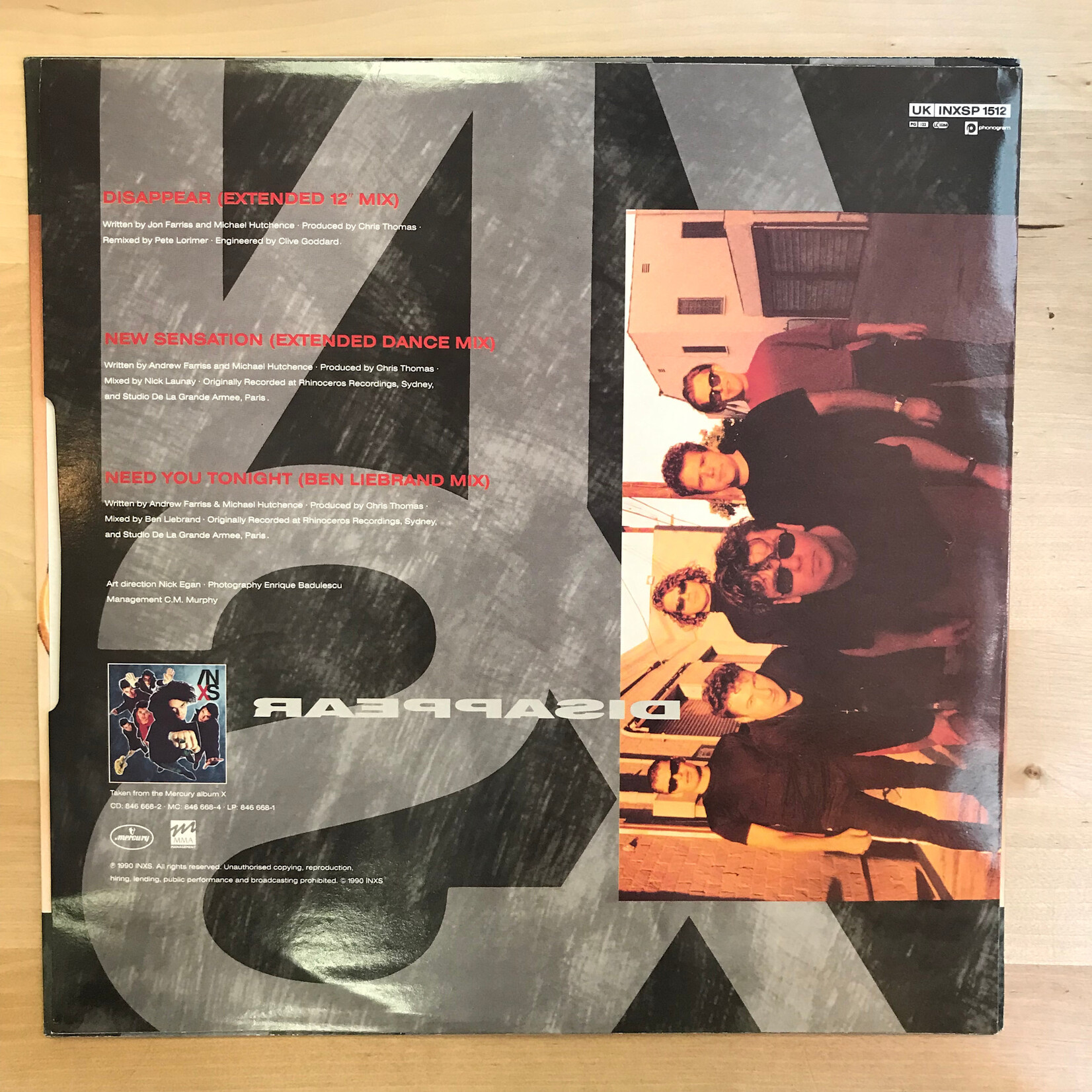 INXS - Disappear - INXSP 1512 - Vinyl 12-Inch Single w/ Poster (USED)