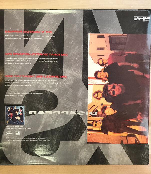 INXS - Disappear - INXSP 1512 - Vinyl 12-Inch Single w/ Poster (USED)