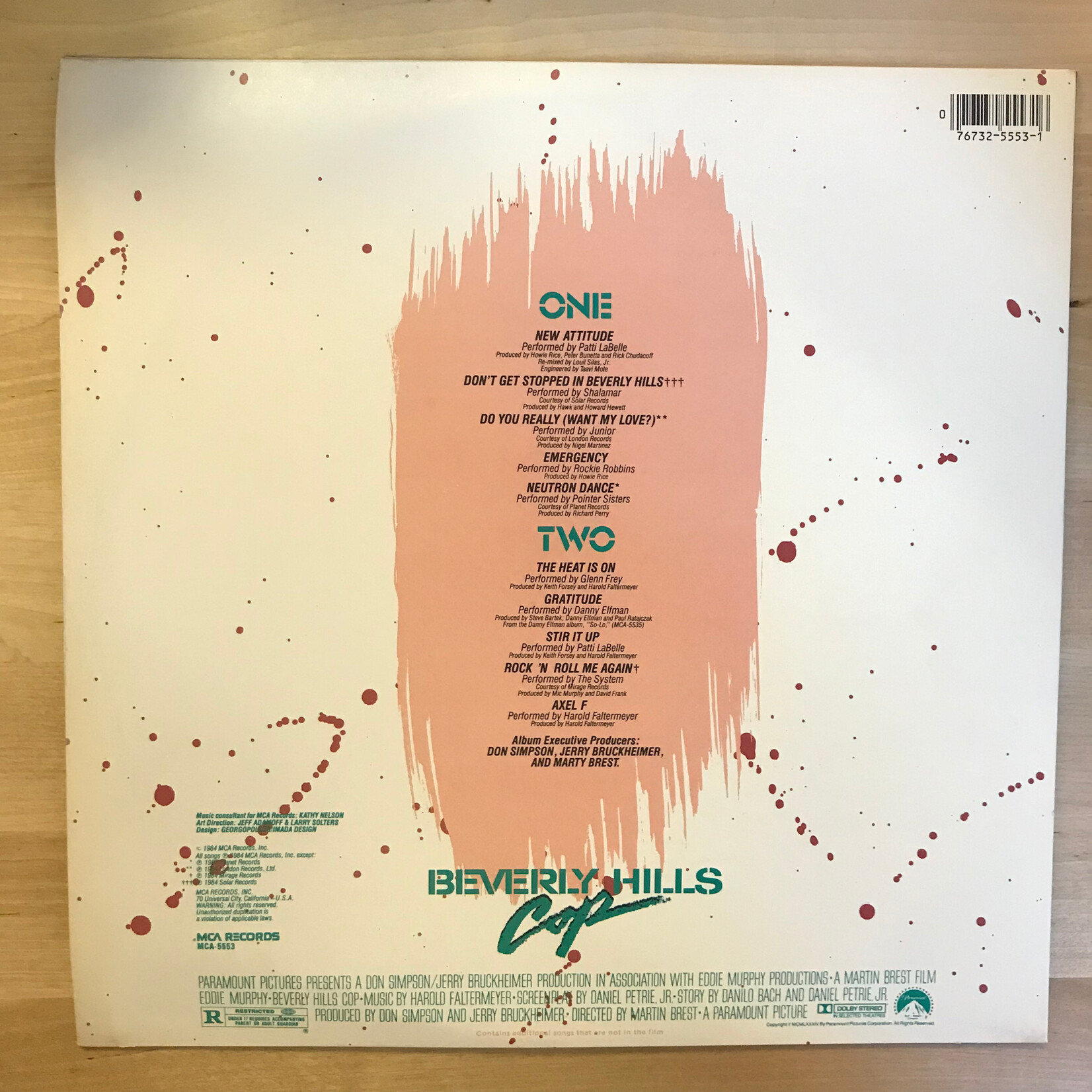 Beverly Hills Cop - Music From The Motion Picture Soundtrack - MCA 5553 - Vinyl LP (USED)