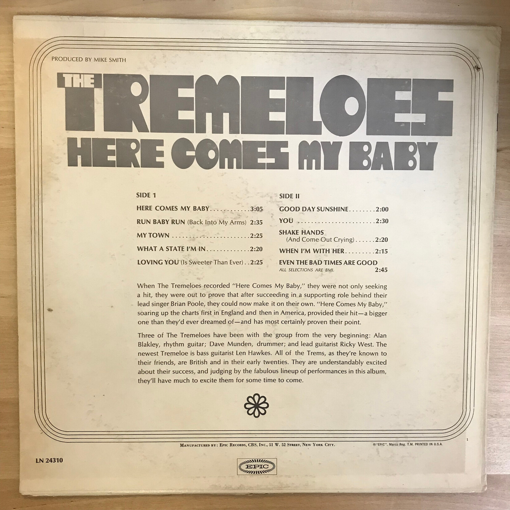 Tremeloes - Here Comes My Baby - LN 24310 - Vinyl LP (USED)