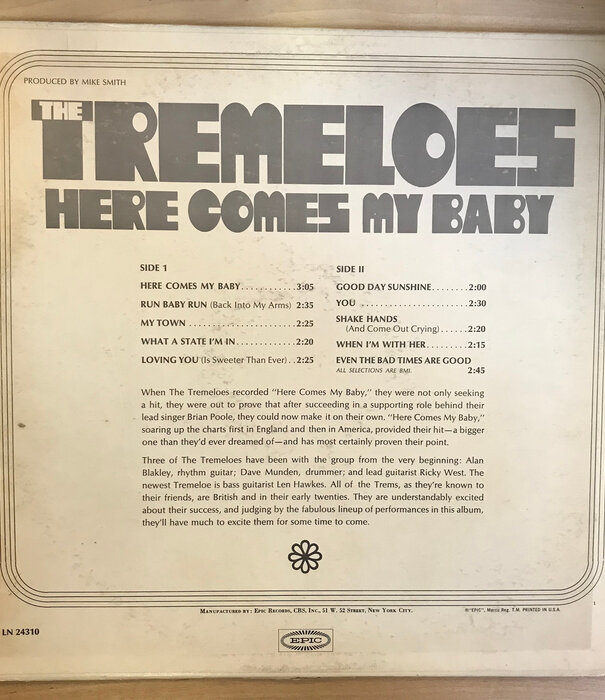Tremeloes - Here Comes My Baby - LN 24310 - Vinyl LP (USED)