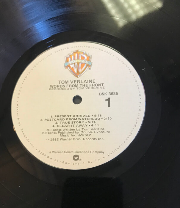 Tom Verlaine - Words From The Front - BSK3685 - Vinyl LP (USED)