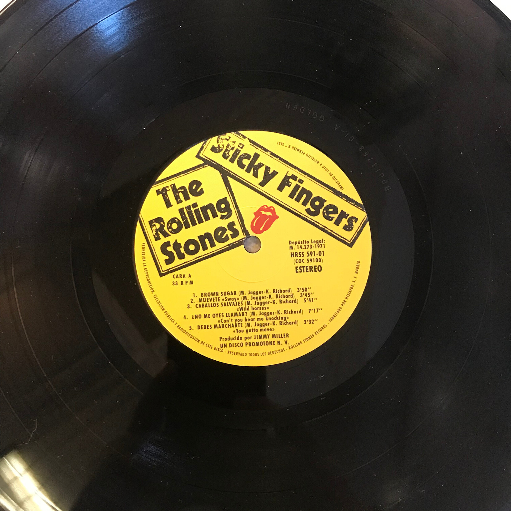 Rolling Stones - Sticky Fingers (SPAIN RE) - HRSS 591 01 - Vinyl LP (USED)