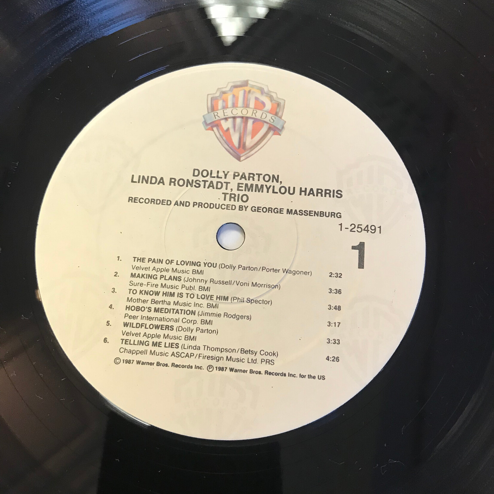 Dolly Parton, Linda Ronstadt & Emmylou Harris – Trio - 1 25491 - Vinyl LP (USED)