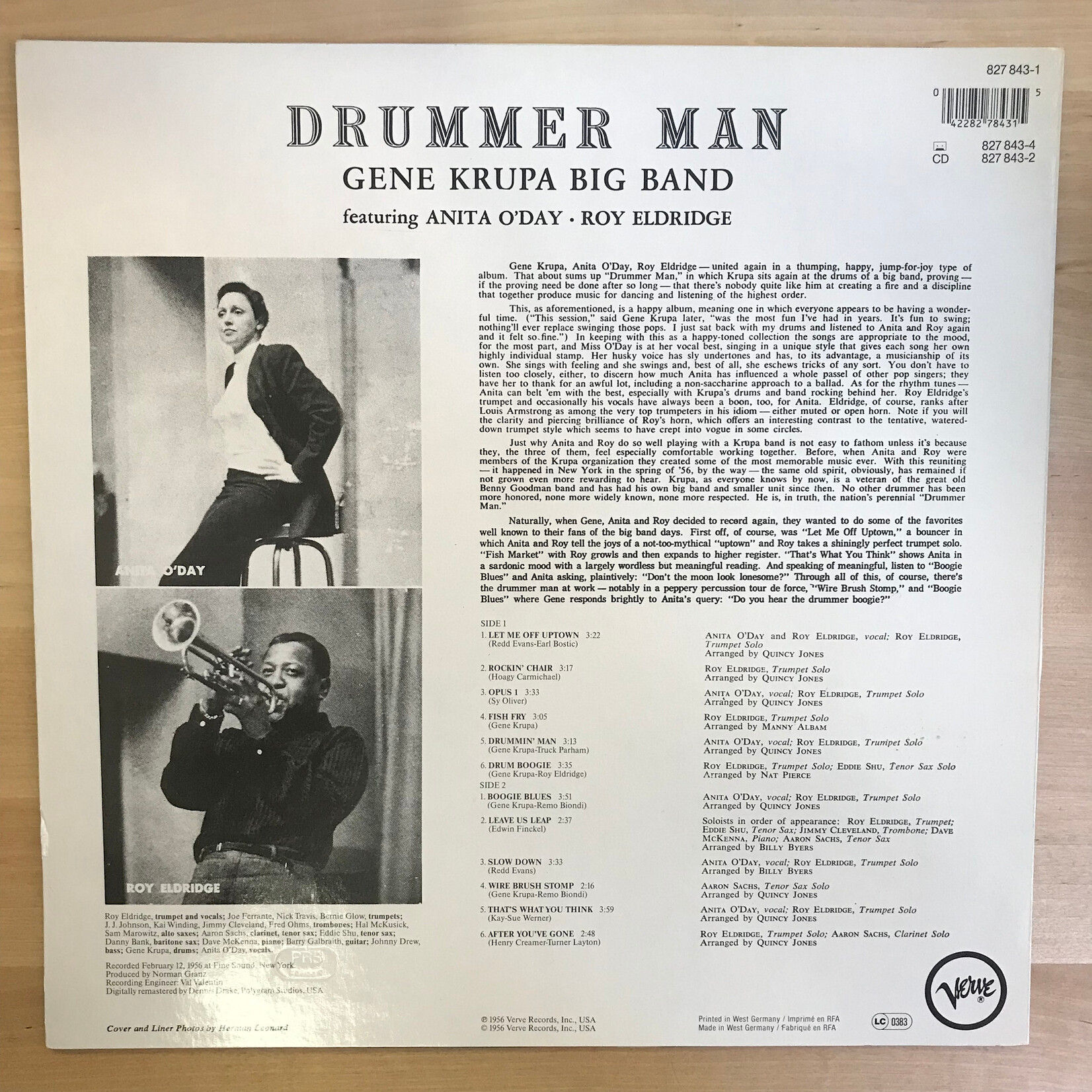 Gene Krupa - Drummer Man (GERMANY) - 827 843 1 - Vinyl LP (USED)