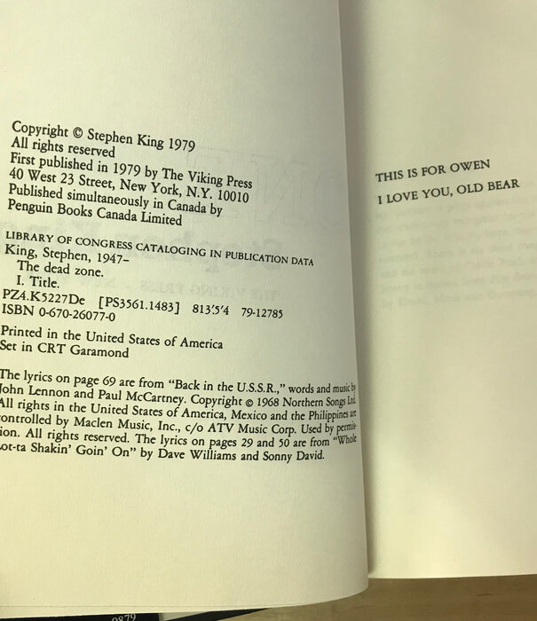 Stephen King - The Dead Zone - Hardback (USED)