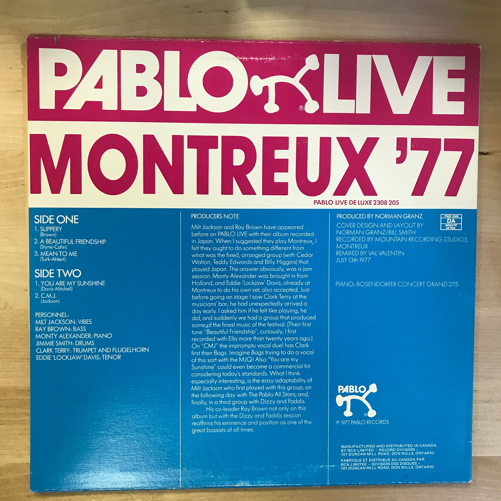 Milt Jackson & Ray Brown – Montreux ‘77 - 2308 205 - Vinyl LP (USED)