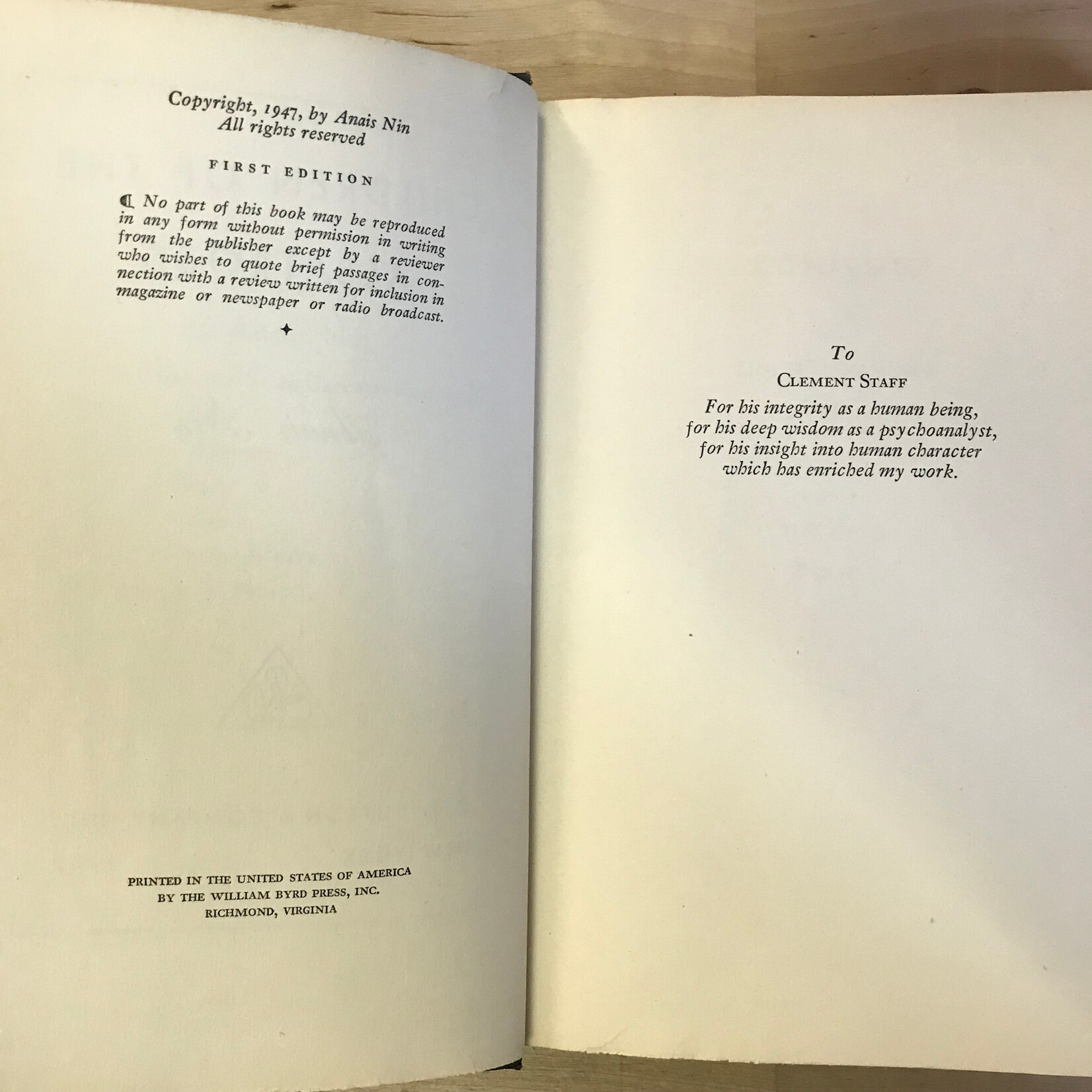 Anais Nin - Children Of The Albatross (FIRST EDITION) - Hardback (USED)