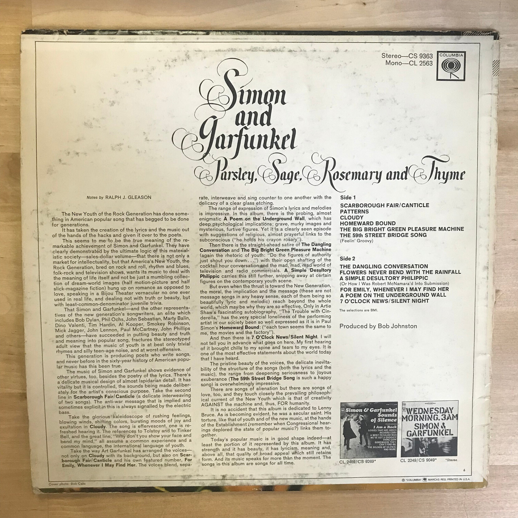 Simon & Garfunkel - Parsley, Sage, Rosemary and Thyme - CS9363 - Vinyl LP (USED)