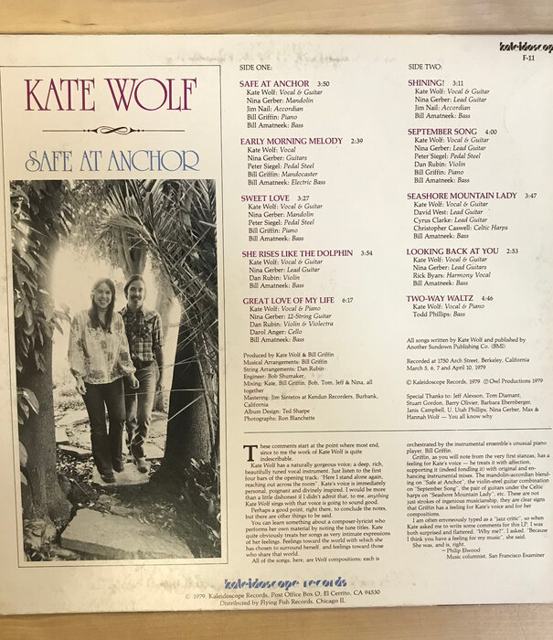 Kate Wolf - Safe At Anchor - F11 - Vinyl LP (USED)