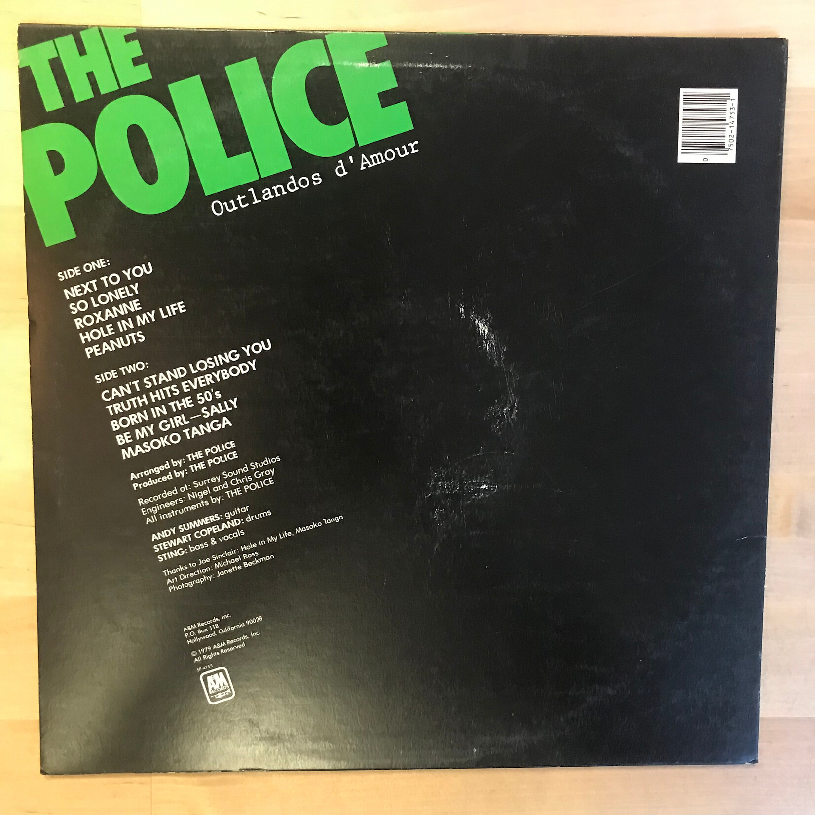 Police - Outlandos d’Amour (Green logo) - SP4753 - Vinyl LP (USED)