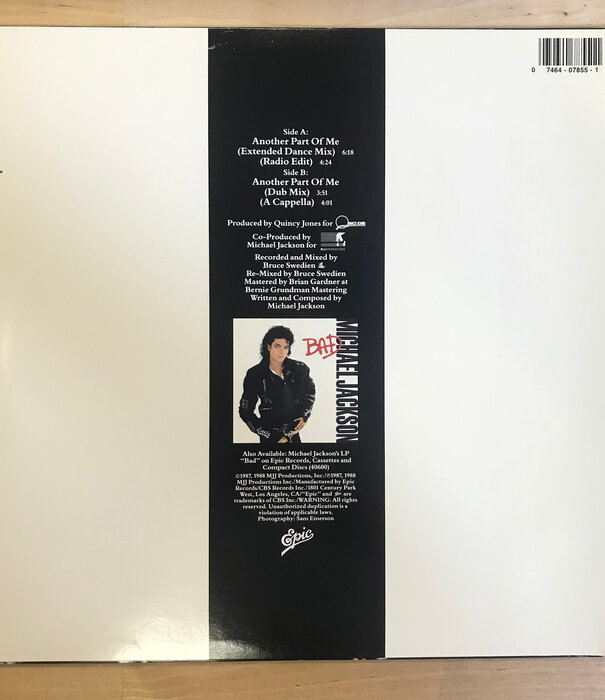 Michael Jackson - Another Part Of Me - 49 07855 - Vinyl 12-Inch Single (USED)
