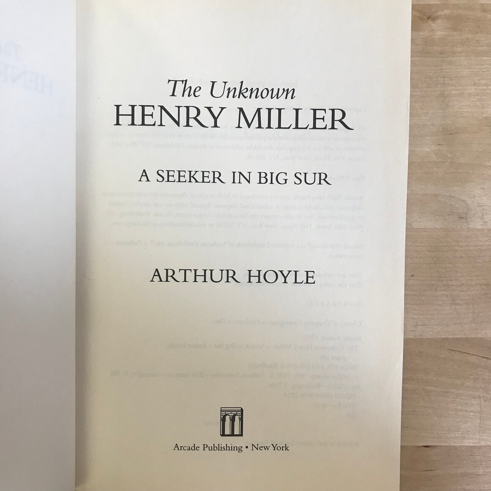 Arthur Hoyle - The Unknown Henry Miller - Hardback (USED)
