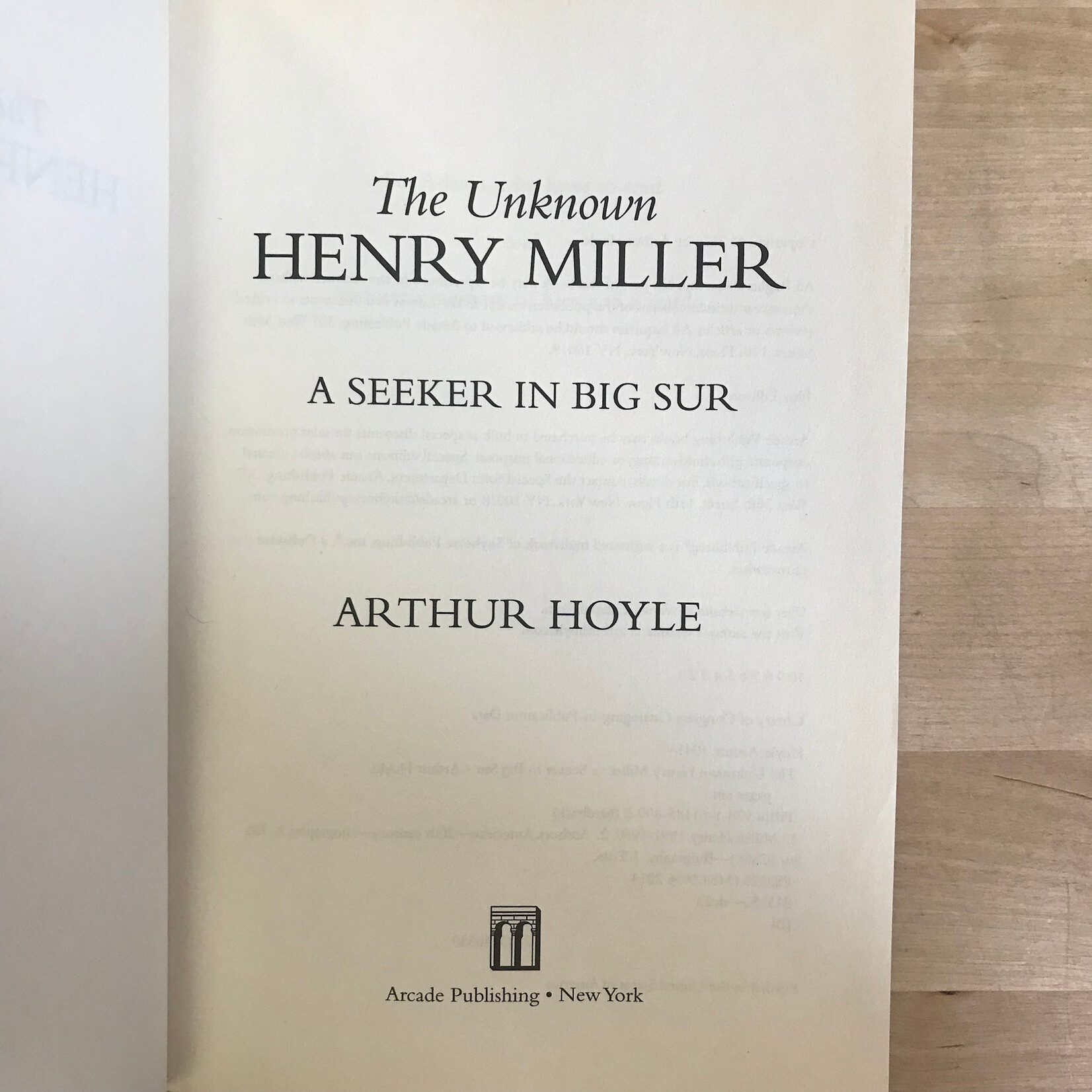 Arthur Hoyle - The Unknown Henry Miller - Hardback (USED)