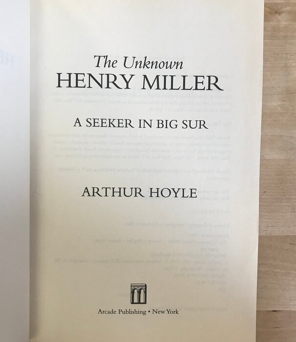 Arthur Hoyle - The Unknown Henry Miller - Hardback (USED)