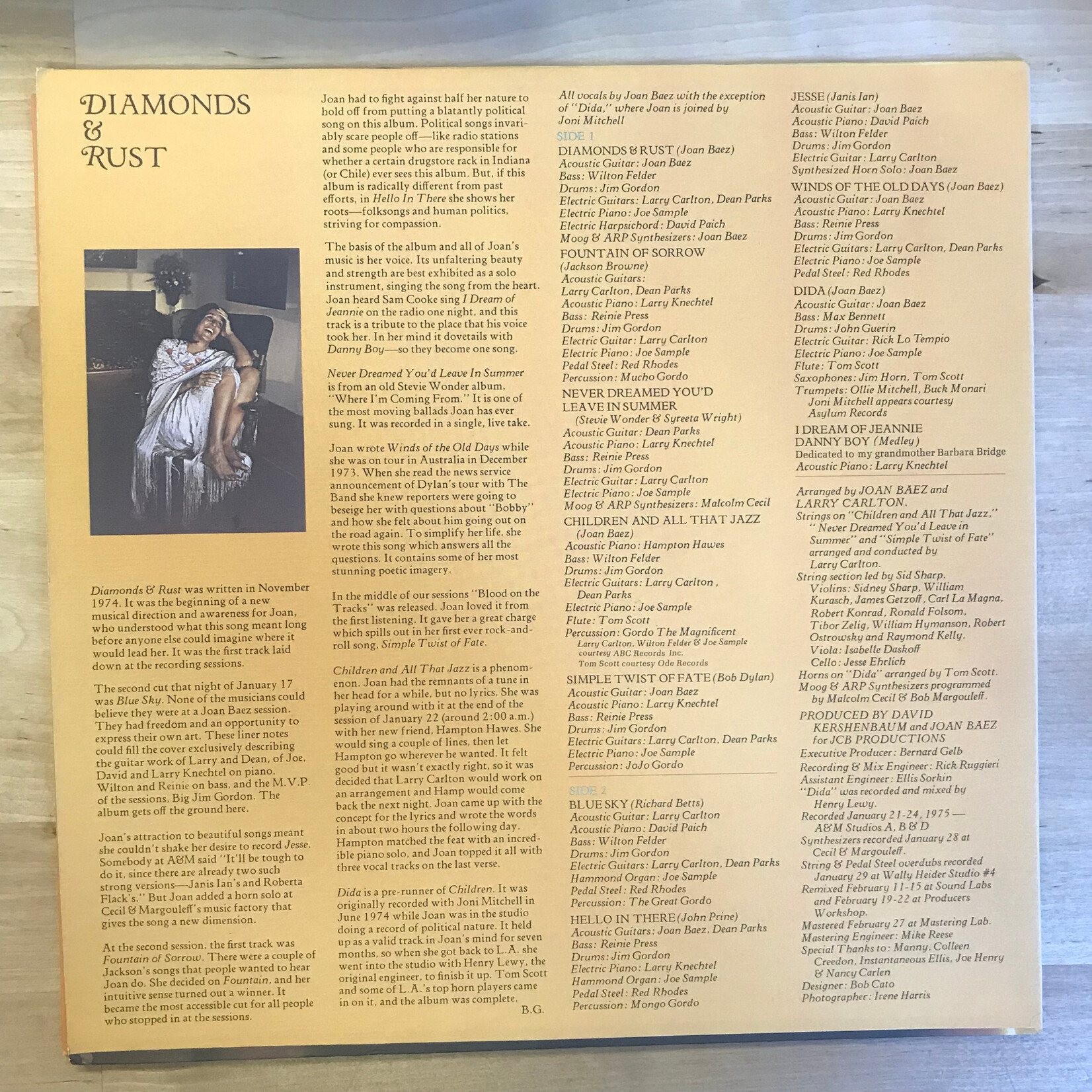 Joan Baez - Diamonds & Rust - SP4527 - Vinyl LP (USED)