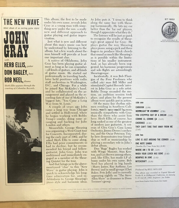 John Gray - The New Wave - ST 1852 - Vinyl LP (USED)