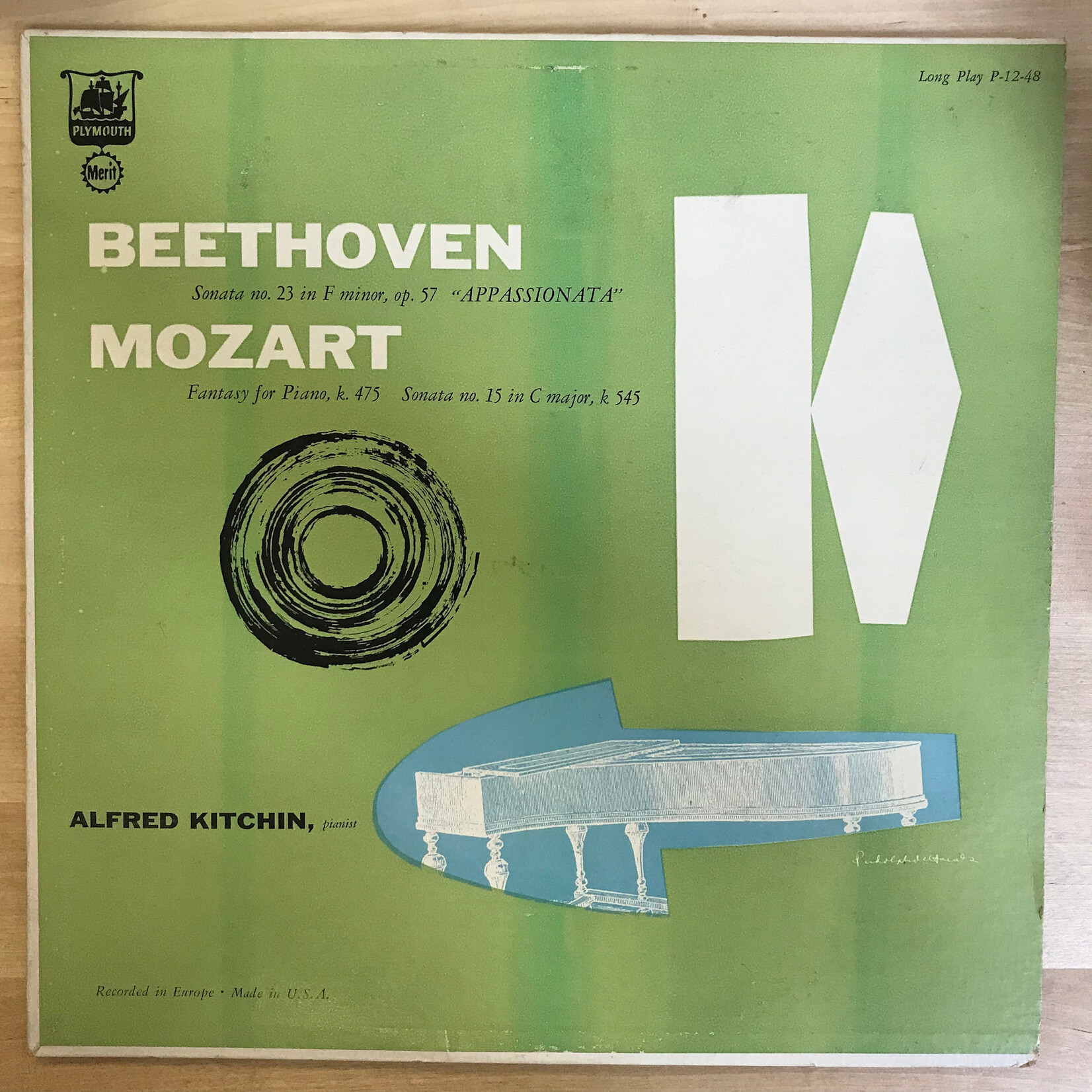 Alfred Kitchin – Beethoven: Sonata No. 23 In F Minor, Op. 57 / Mozart: Fantasy For Piano. K. 475 / Sonata No. 15 In C Minor, K. 545 - P12 48 - Vinyl LP (USED)