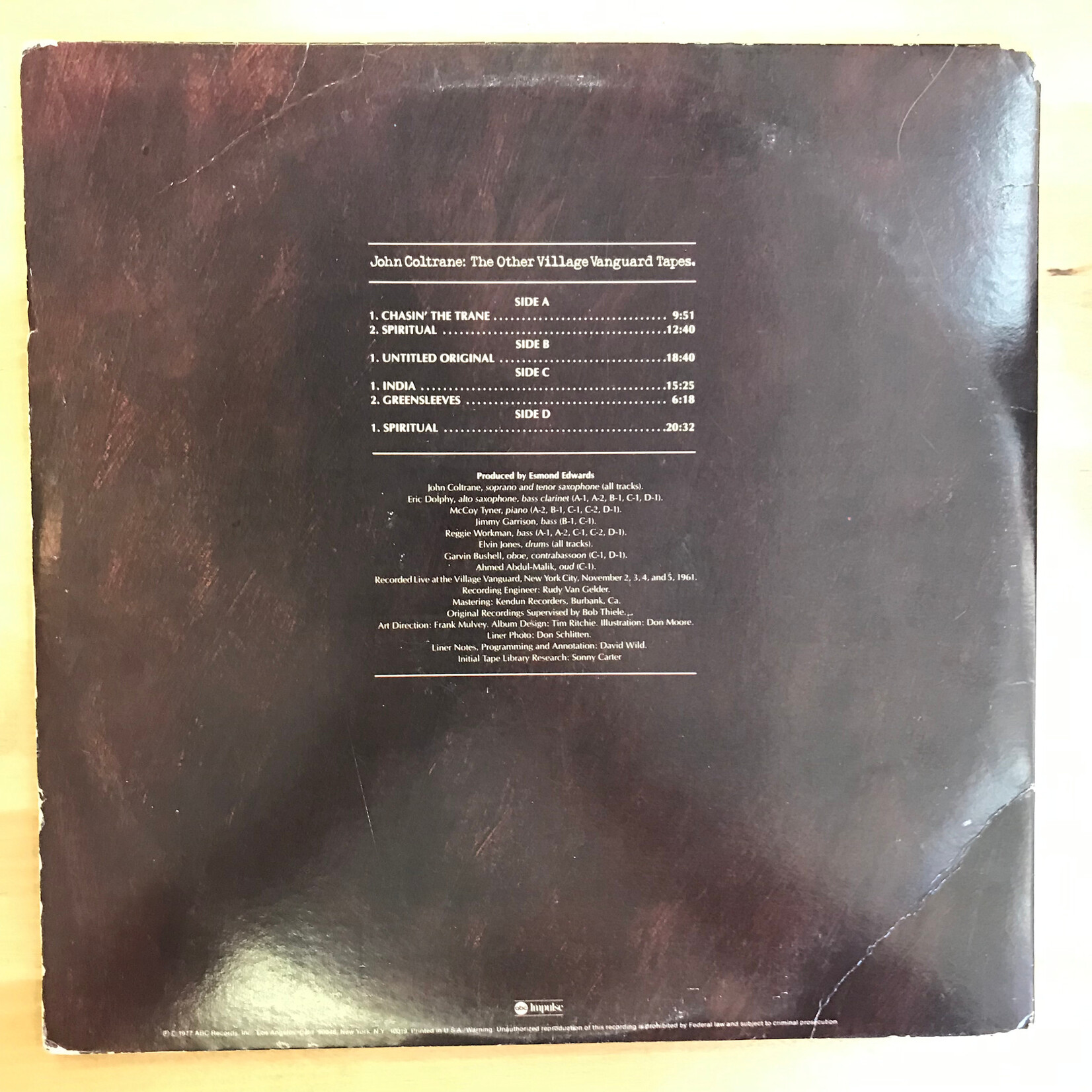 John Coltrane - The Other Village Vanguard (PROMO) - AS 9325 - Vinyl LP (USED)