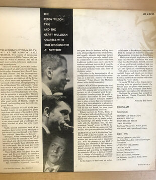 Teddy Wilson, Gerry Mulligan - At Newport - MGV8235 - Vinyl LP (USED)