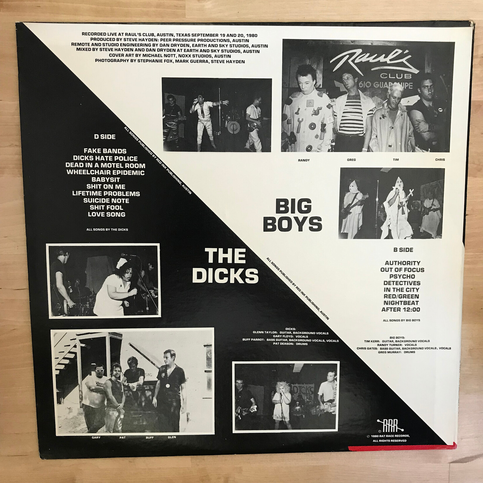 Big Boys And The Dicks - Recorded Live At Raul’s Club - RRR80351 - Vinyl LP (USED)