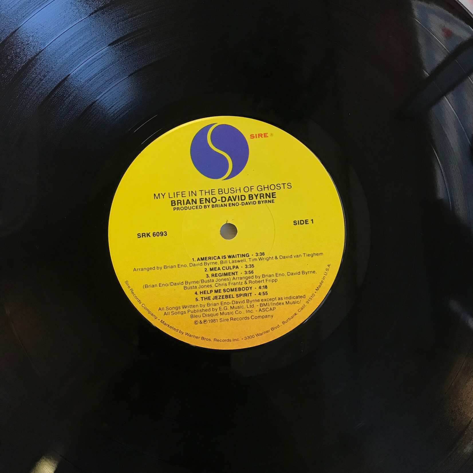 Brian Eno, David Byrne - My Life In The Bush Of Ghosts - SRK6093 - Vinyl LP (USED)