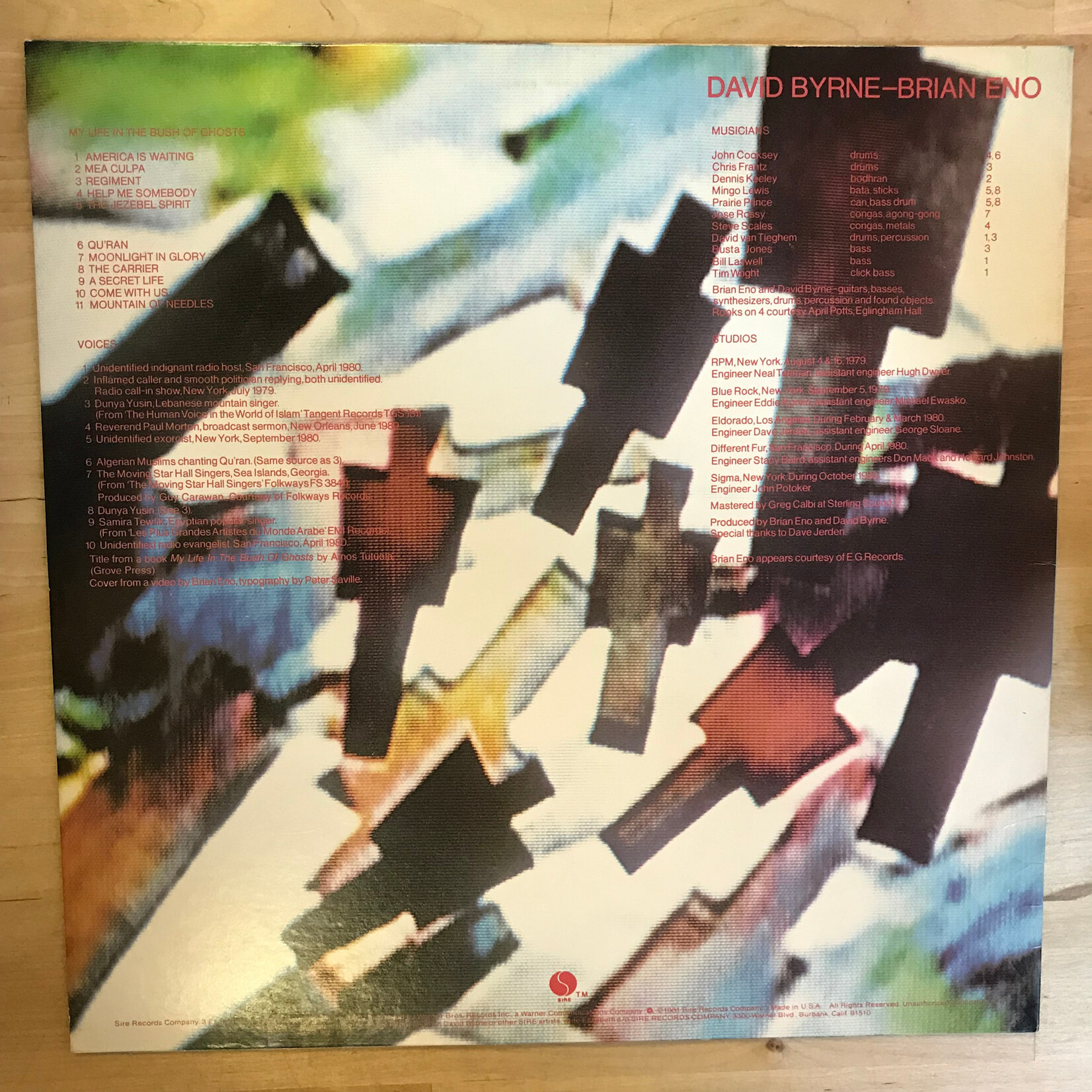 Brian Eno, David Byrne - My Life In The Bush Of Ghosts - SRK6093 - Vinyl LP (USED)