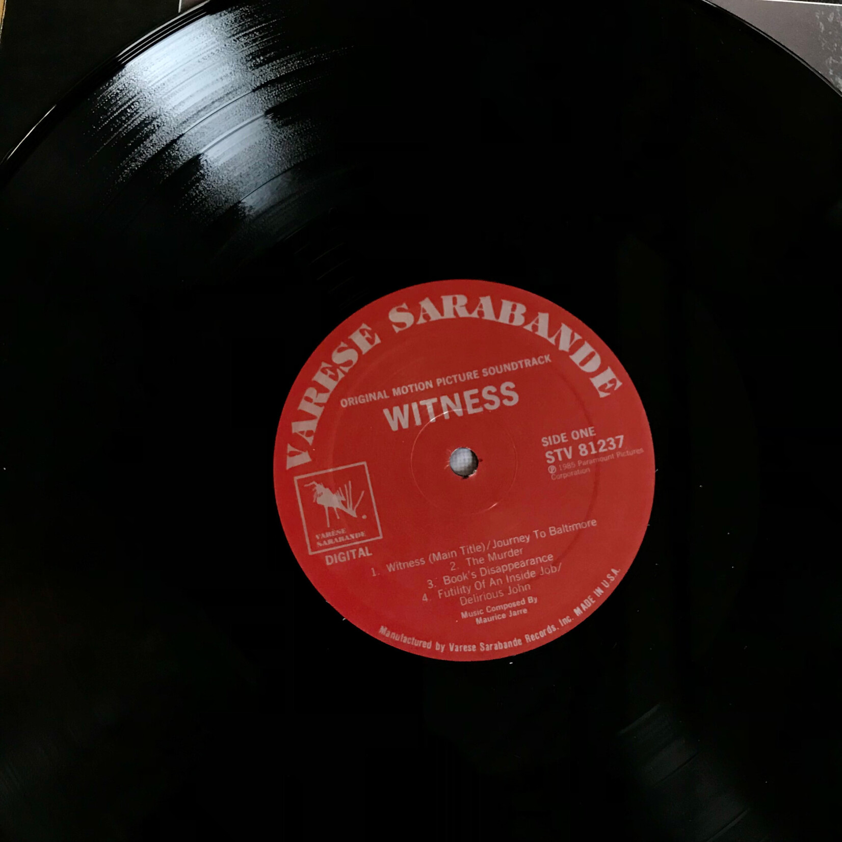 Witness - Original Motion Picture Soundtrack - STV81237 - Vinyl LP (USED)