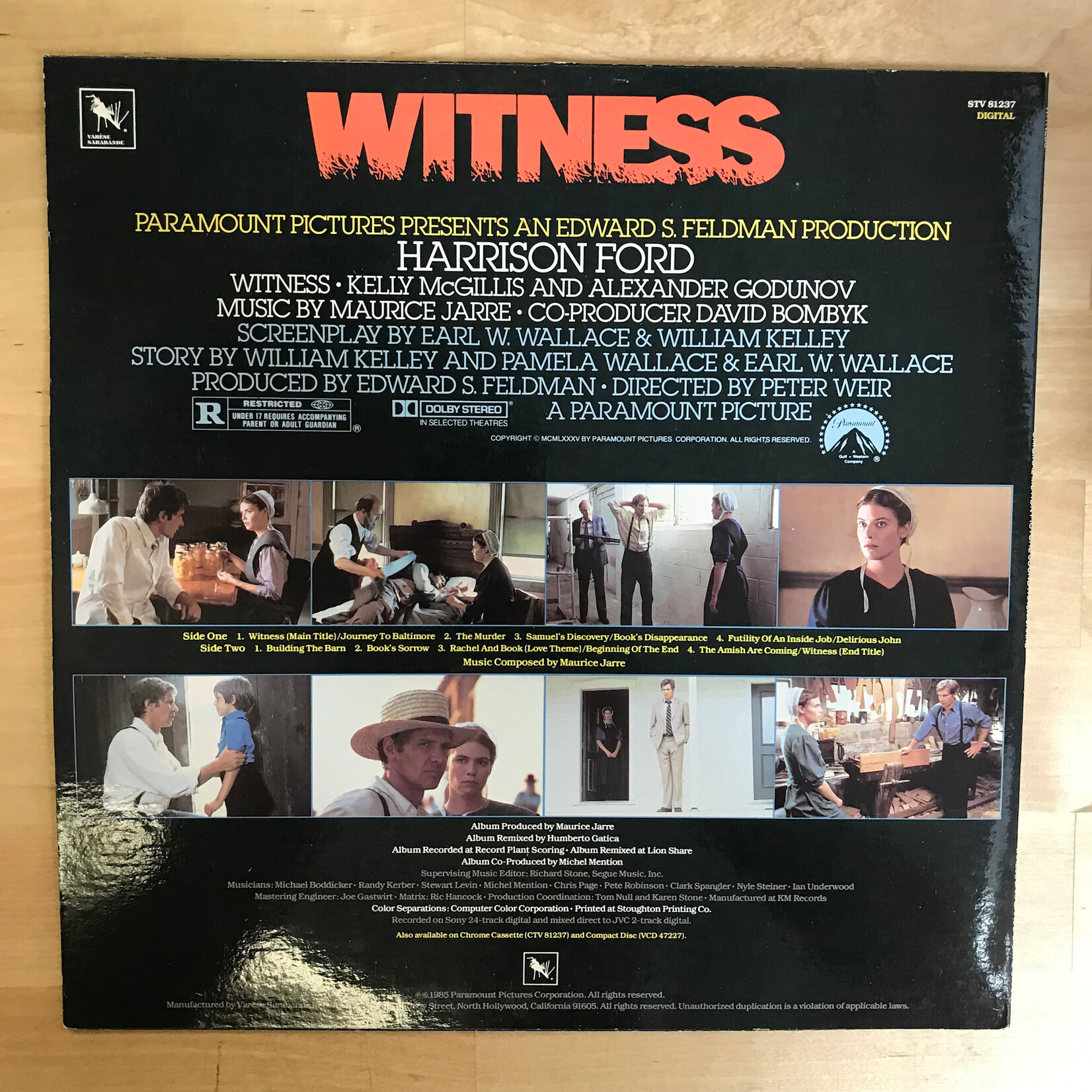 Witness - Original Motion Picture Soundtrack - STV81237 - Vinyl LP (USED)