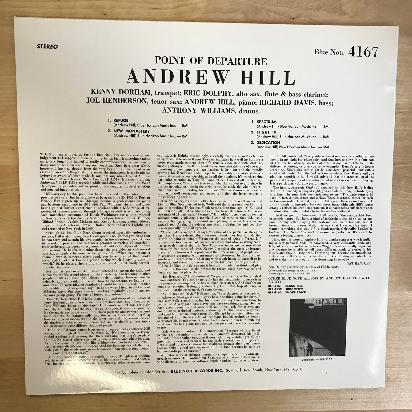 Andrew Hill - Point Of Departure (2009 RE) - BLP4167 - Vinyl LP (USED)