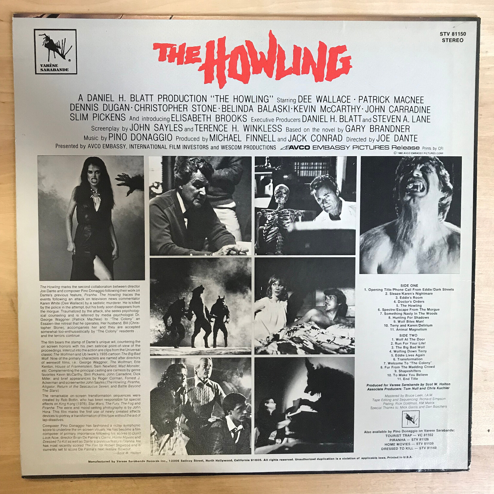 Howling - Original Motion Picture Soundtrack - STV 81150 - Vinyl LP (USED)